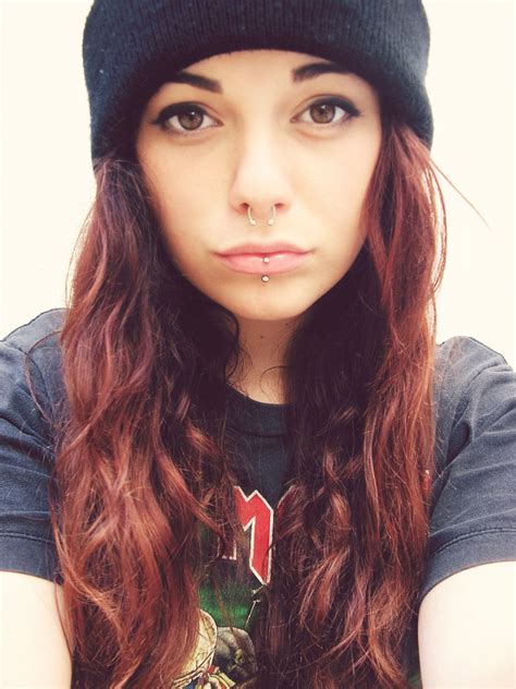 girl with lip piercing.